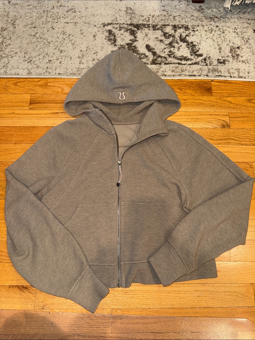 lululemon athletica Hooded Full-Zip Jacket - Brown/Cream